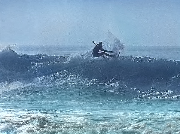 Ron B surfing at Terramar